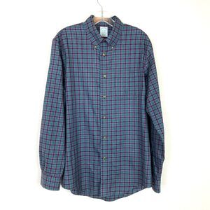 Brooks Brothers Shirt Men's M Green Plum Plaid Milano Button Down Preppy Classic